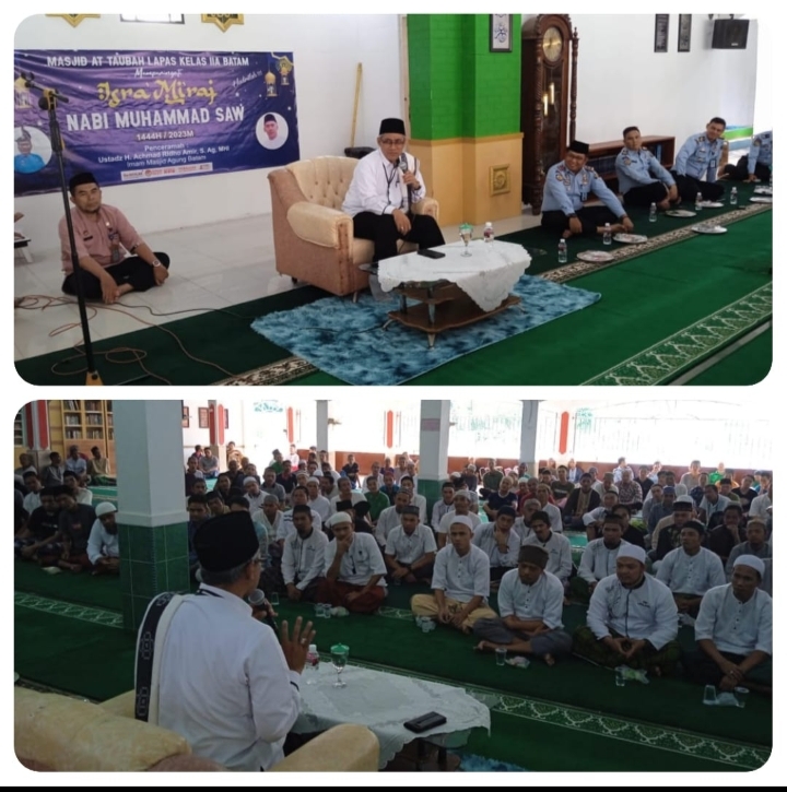 Lapas Kelas II A Batam Gelar Peringatan Isra Mi'raj. Penceramah Ust Achmad Ridho Amir 