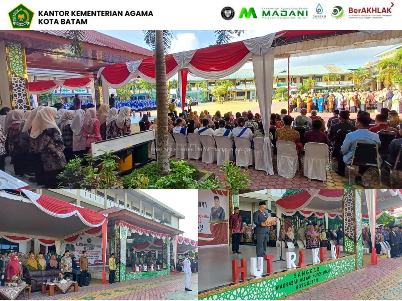 Meriah!!! Kantor Kemenag Batam Gelar Upacara HUT Ke-80 RI di Lapangan MAN 1 Batam