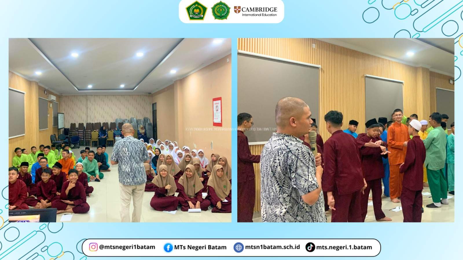 Bangun Generasi Berkarakter, Peserta Didik Cambridge MTsN 1 Batam Ikuti Seminar ESQ Bersama