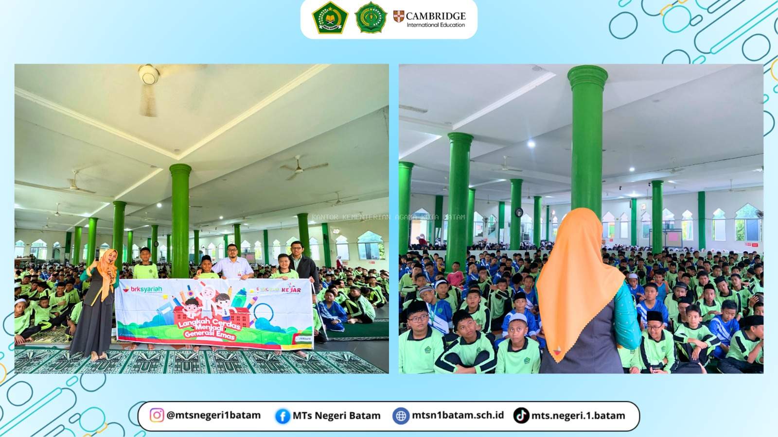 Tanamkan Gemar Menabung Sejak Dini, BRK Syariah Gelar Sosialisasi Literasi Keuangan di MTsN 1 Batam