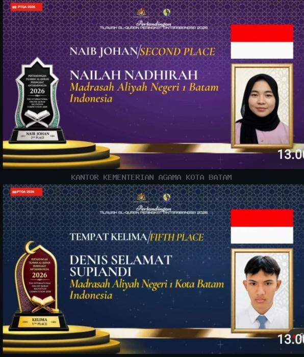 Harumkan Nama Indonesia, Siswa MAN 1 Kota Batam Raih Juara di Ajang Tilawah Internasional Malaysia