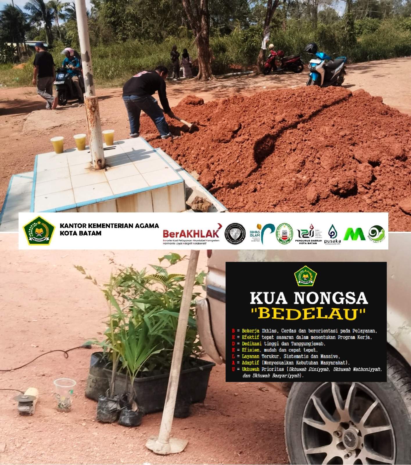 Semangat Kebersamaan! KUA Nongsa Gelar Gotong Royong, Fokus pada Kebersihan dan Perbaikan Akses Warga