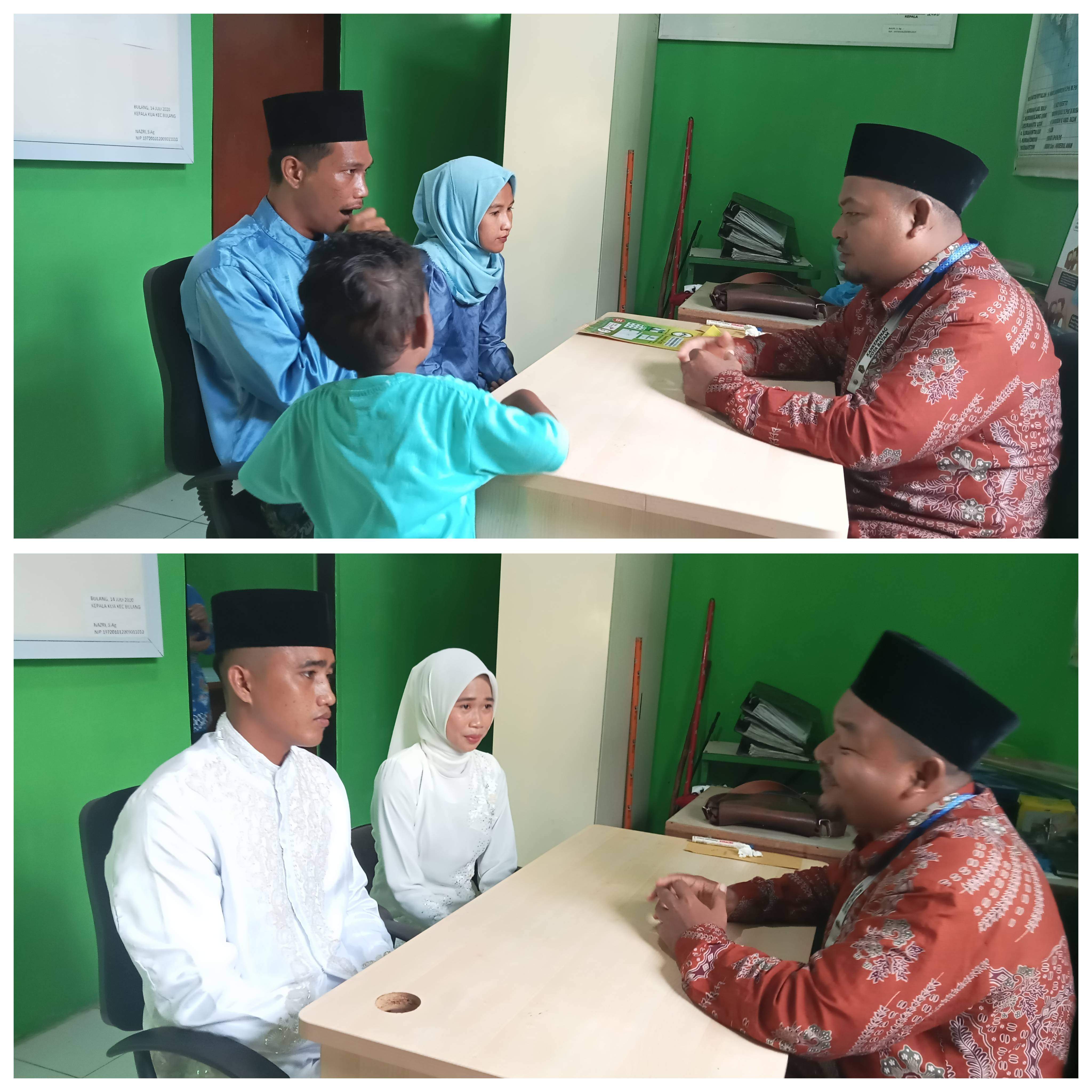 KUA Kecamatan Bulang Berikan Bimbingan Pernikahan untuk Dua Pasang Calon Pengantin