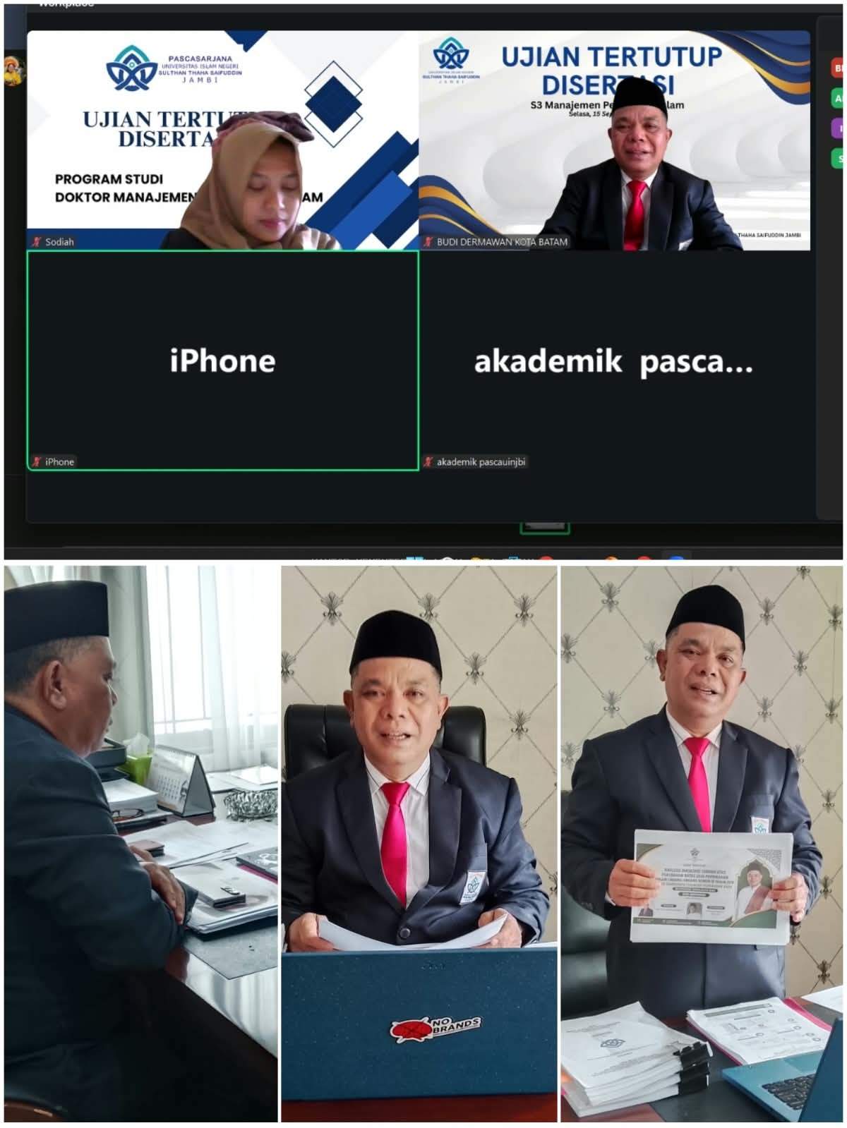 Kepala Kantor dan Jajaran Pejabat Kemenag Kota Batam Jalani Sidang Tertutup Disertasi
