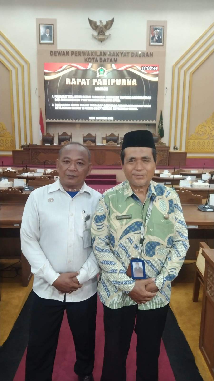 Wakili Kepala Kemenag, Penyuluh Agama Kecamatan Bulang Hadiri Rapat Paripurna DPRD Kota Batam
