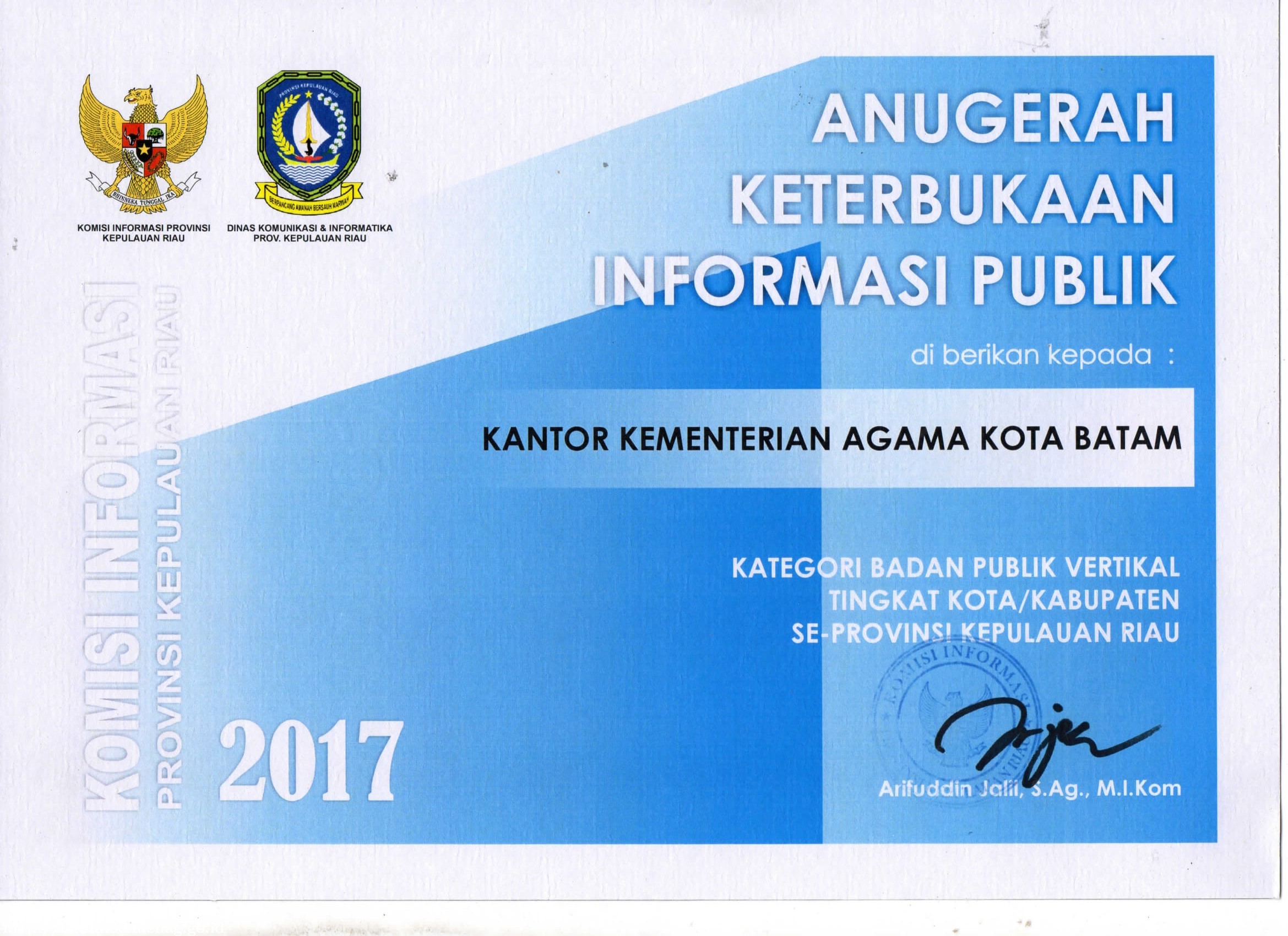 Piagam Penghargaan Informasi Publik 